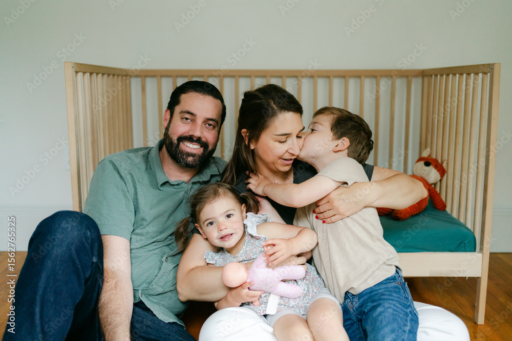 affectionate family sitting together affectionate family sitting together