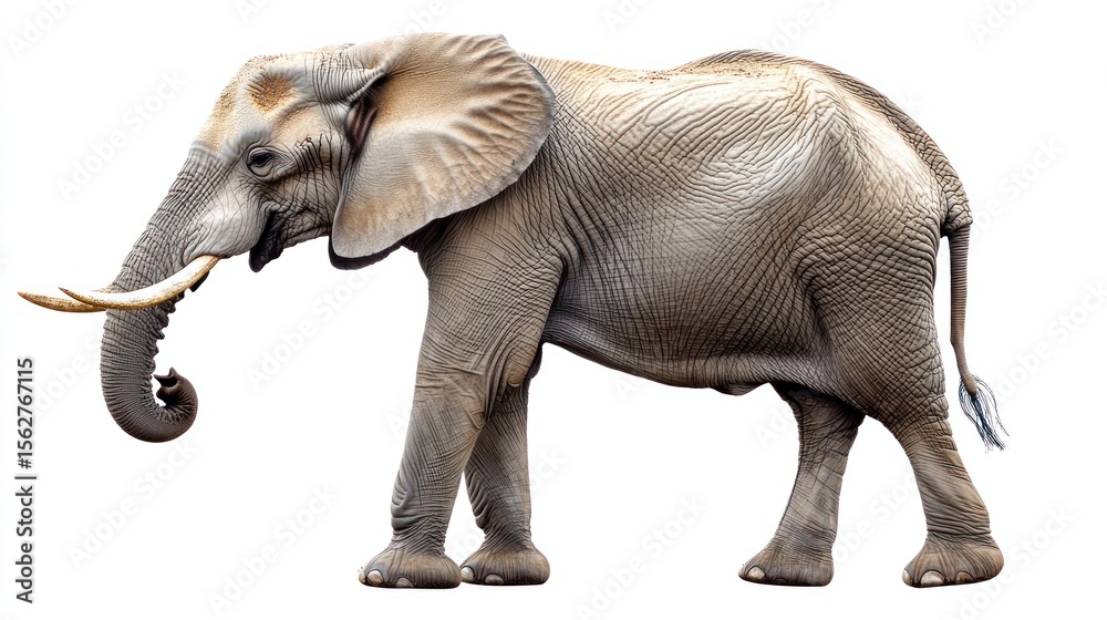 Obraz premium Elephant profile on white