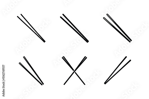 chopsticks icon silhouette vector illustration