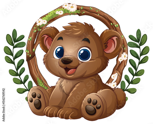 Adorable Bear Cub in Nature