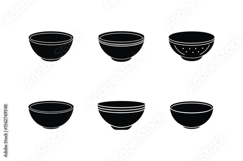 bowl icon silhouette vector illustration
