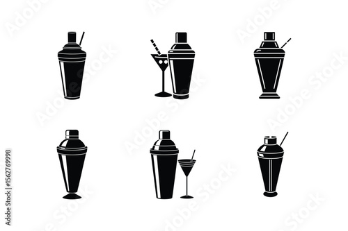 cocktail shaker silhouette vector illustration
