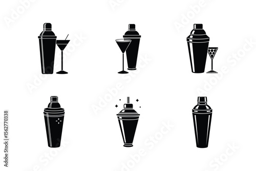 cocktail shaker icon silhouette vector illustration