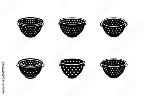 colander icon silhouette vector illustration