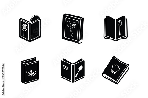 cookbook icon silhouette vector illustration