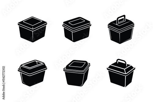 food storage container icon silhouette vector illustration