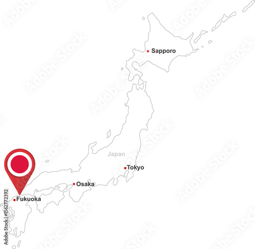 Fukuoka pin map location 