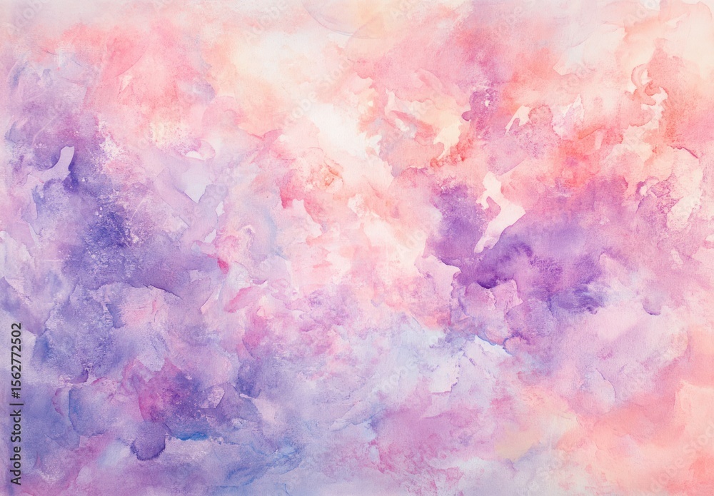Fototapeta premium Abstract Pink and Purple Watercolor Background with Soft Blended Colors