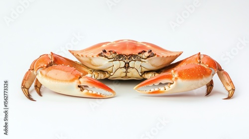 Orange crab on white background