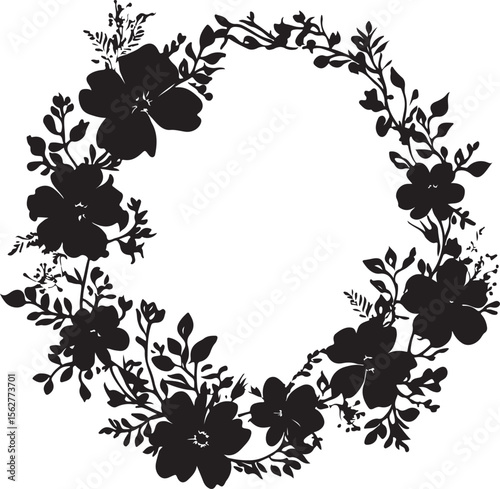 black and white floral frame, flower, floral, frame, vector, leaf, pattern, nature, design, plant, decoration, illustration, spring, border, ornament, summer, art, green, flora, flowers, branch, bloss