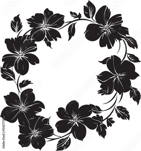 black and white floral frame, flower, floral, frame, vector, leaf, pattern, nature, design, plant, decoration, illustration, spring, border, ornament, summer, art, green, flora, flowers, branch, bloss