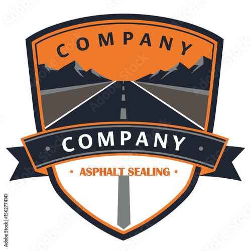 graphic vector of Asphalt repair, roadwork, pavement logo design template