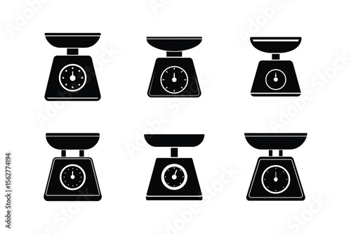 kitchen scale icon silhouette vector illustration