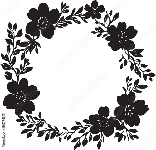 black and white floral frame, flower, floral, frame, vector, leaf, pattern, nature, design, plant, decoration, illustration, spring, border, ornament, summer, art, green, flora, flowers, branch, bloss