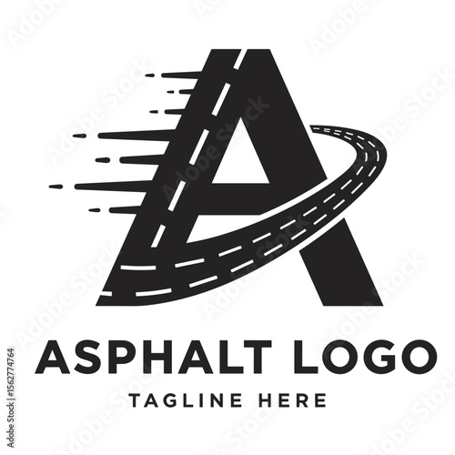 graphic vector of Asphalt repair, roadwork, pavement logo design template