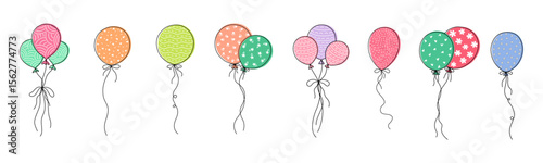 Balloon graphics collection, for design and decoration. Can be used in many ways such as stickers, scrapbooks, birthday cards, celebrations, Happy New Year, party decorations and many more.
