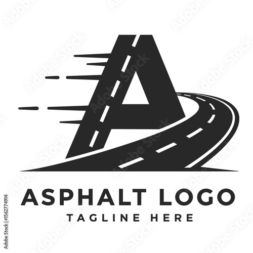 graphic vector of Asphalt repair, roadwork, pavement logo design template