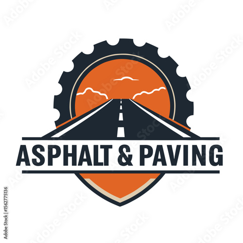 graphic vector of Asphalt repair, roadwork, pavement logo design template