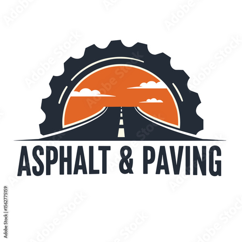 graphic vector of Asphalt repair, roadwork, pavement logo design template
