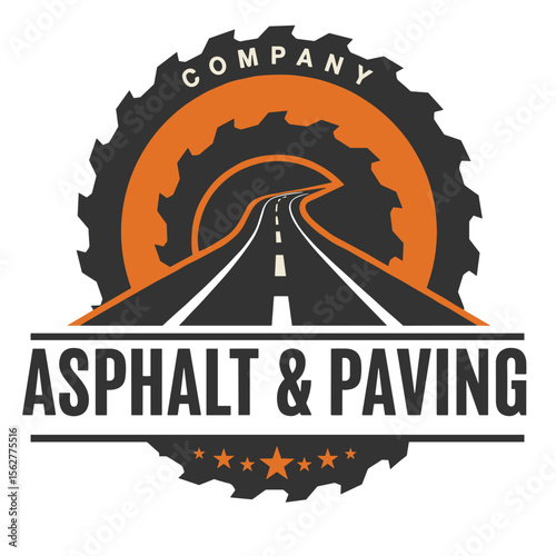 graphic vector of Asphalt repair, roadwork, pavement logo design template