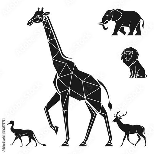 Animal silhouette collection. Set of black animal silhouette. Animal icons. Mammal, fish, insects, birds, reptiles silhouette collection. Wild, domestic animals icons