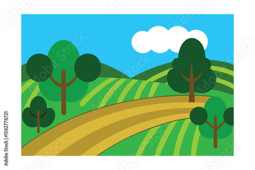 idyllic rural landscape green nature scenery