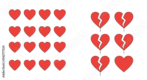 Visual representation of heartbreak and enduring love a comparative study of intact and broken hearts across different social contexts