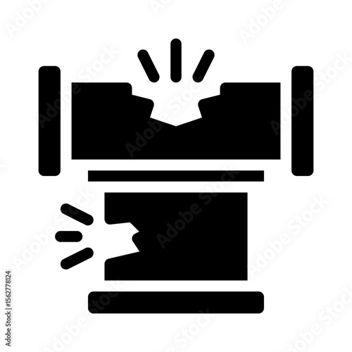 broken pipe glyph icon