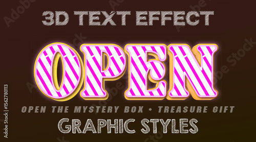 Editable 3D Pop Text Style, Typography Effect