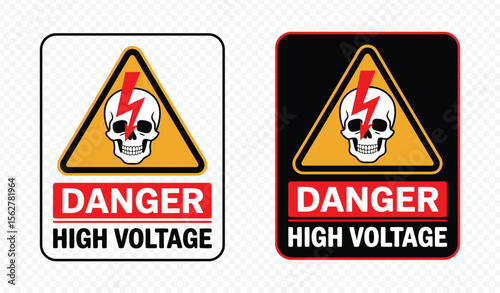 Danger High Voltage Sign - Electrical Shock Hazard Warning