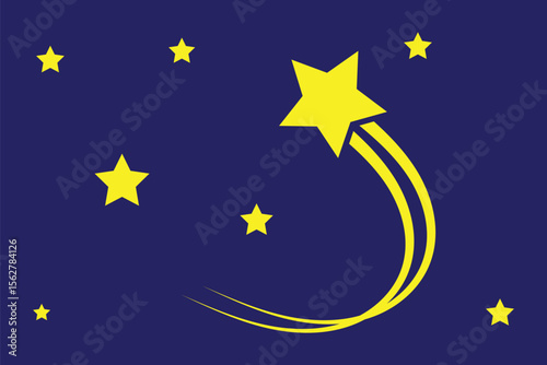 Stylize star with a streak of line. shooting star. shooting star icon.