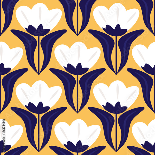 Floral shapes and ogee geometrical motifs background. abstract repeat wallpaper.Seamless pattern anthemion damask wallpaper illustration.floral pattern in deep pastel color.Digital art deco pattern.