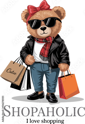 Shopaholic teddy bear