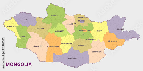 Map of Mongolia with Provinces