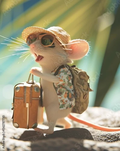 Mouse on Vacation: Tropical Adventure with Smooth Transitions and Dynamic Camera Movement