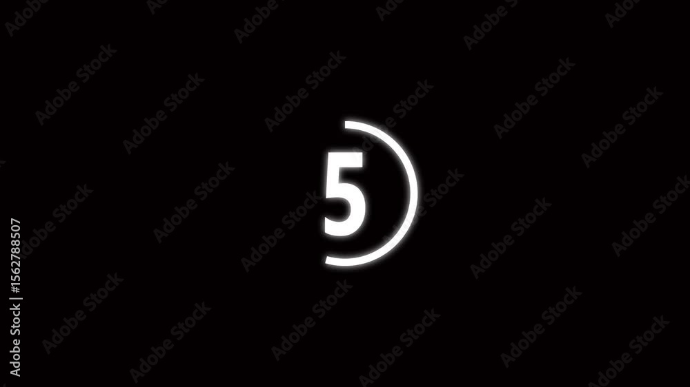 Countdown timer from 10 to 0 seconds real time. Modern flat design of countdown animation isolated on transparent background with alpha channel 10 Seconds Digital Countdown Timer Animation