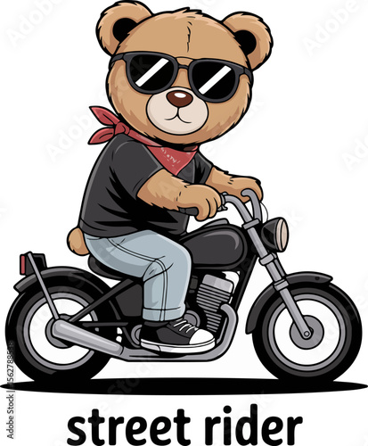 Street rider bear t shirt design