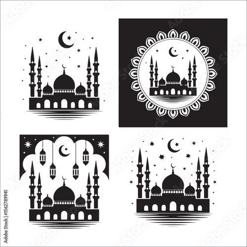 Elegant marble mosque at night in Abu Dhabi, a landmark of Islamic architecture