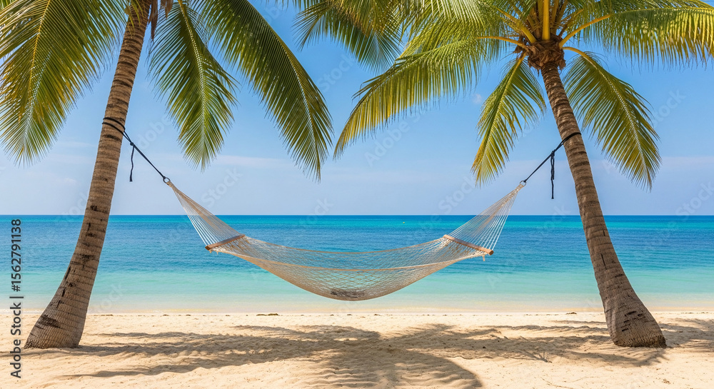 Fototapeta premium Hammock on tropical beach.
