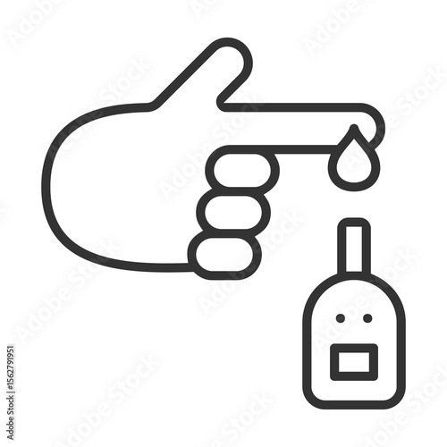 Diabetes Icon Outline Style. Vector Illustration Design