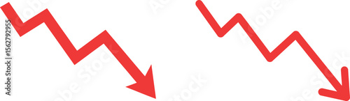 Red Arrow Down Trend: Analyzing Decline, Market Downturn, and Financial Loss Indicators.