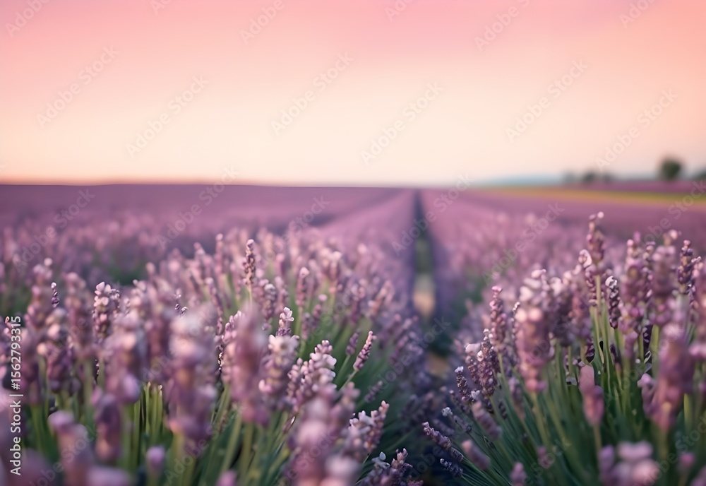 Fototapeta premium lavender field at sunset