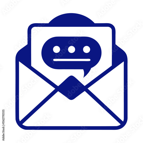 Chat bubble in envelope graphic vector