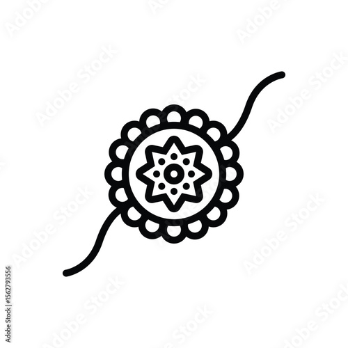 Black line icon for rakhi