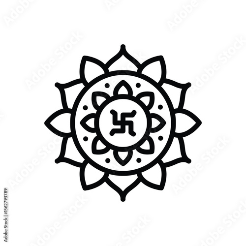 Black line icon for traditional
