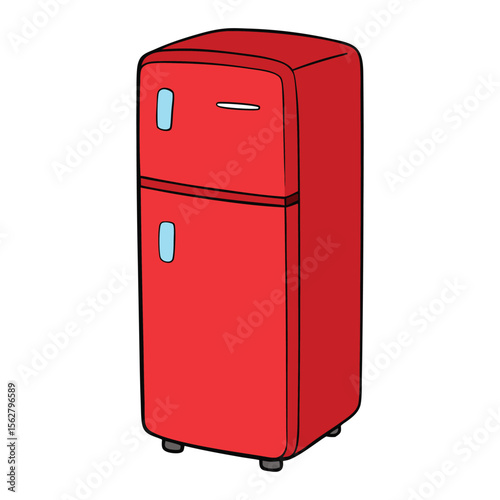 Side view of a modern refrigerator with sleek doors, visible handles, and smooth edges—perfect for showcasing its compact depth and contemporary kitchen style.
