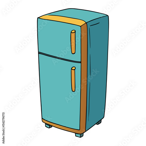 Side view of a modern refrigerator with sleek doors, visible handles, and smooth edges—perfect for showcasing its compact depth and contemporary kitchen style.

