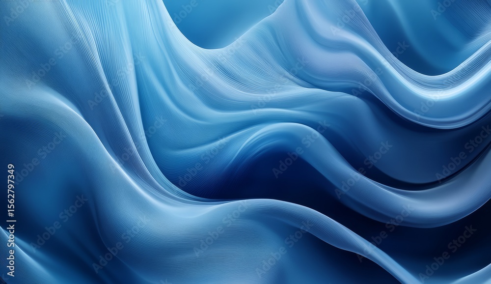 Obraz premium Fluid, flowing, blue fabric