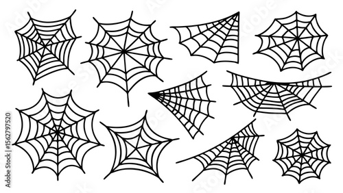 Halloween spider web isolated on transparent background