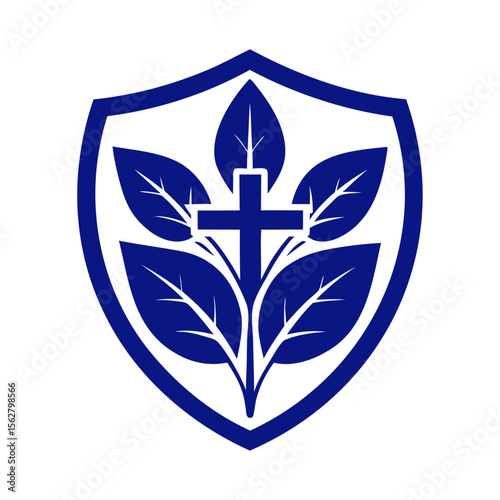 Holly leaves in shield icon
